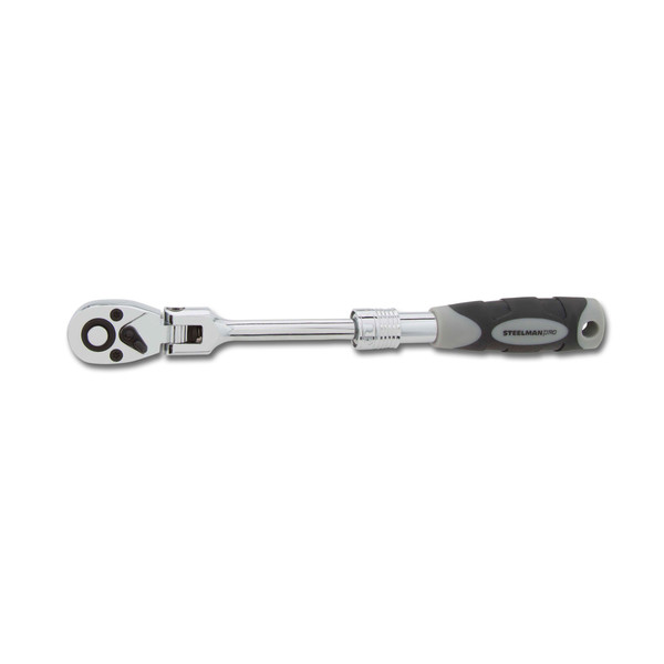 Steelman 1/4-Inch Drive 72-Tooth Extendable Flex-Head Ratchet (6.75 - 8.75-Inch Length) 96754